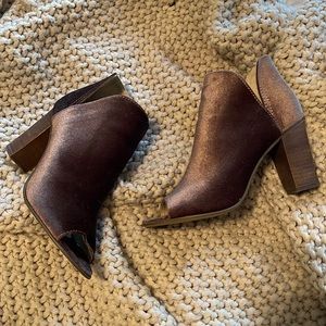 Velvet Peep Toe Booties